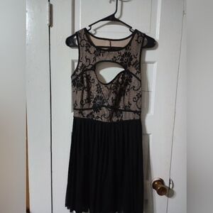 Up size small black dress transparent top black